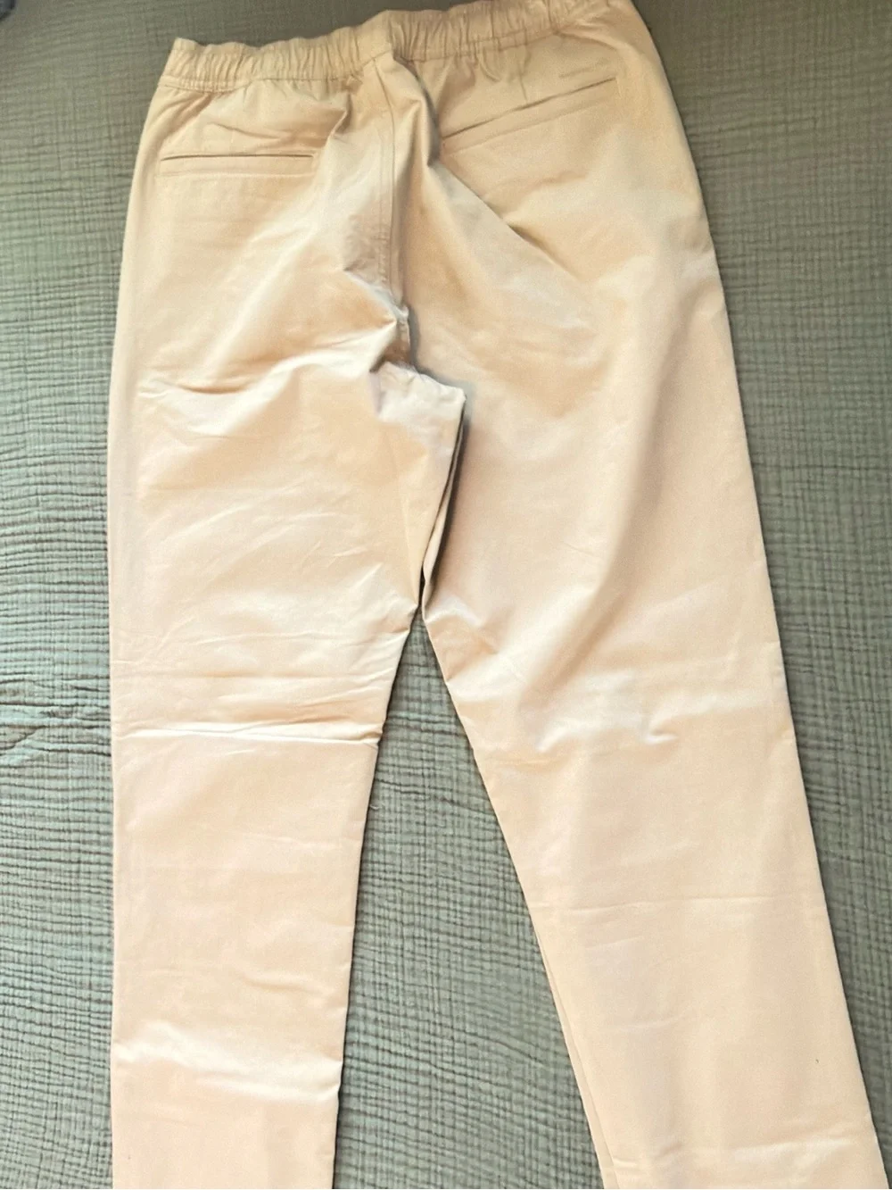 J. Crew Men's Light Beige Elastic-Waist Chinos